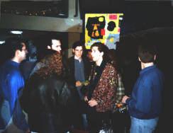 Hugh Coltman of The Hoax chatting after one of their gigs